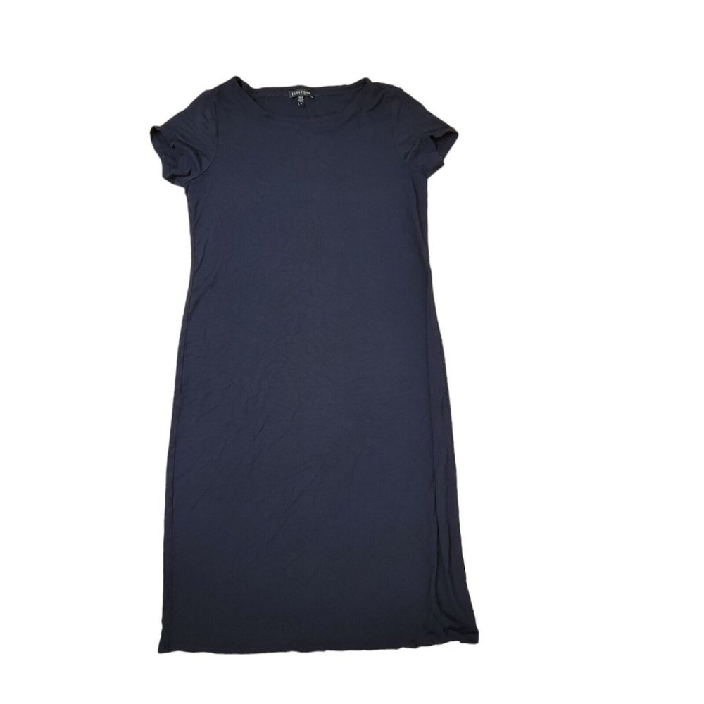 Eileen Fisher Women’s Jersey Short Sleeve Tunic Shift Dress Navy Size Medium